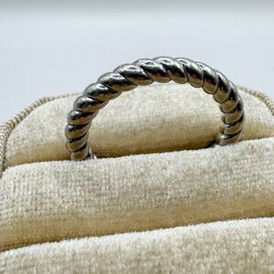 Sterling Silver Twisted Rope Textured Ring Band Size 8 Womens Men’s
